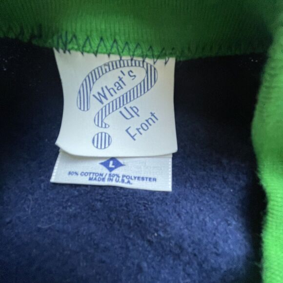 Vintage Jerzees NuBlend Sweatshirt Womens L Blue Lucky Shamrock St Patricks Day - Picture 4 of 7